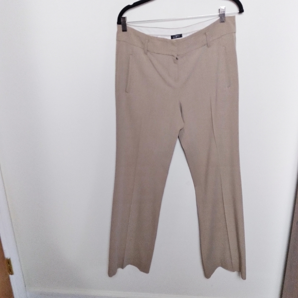 LOFT Light Tan Zoe Bootcut Trousers Size 8